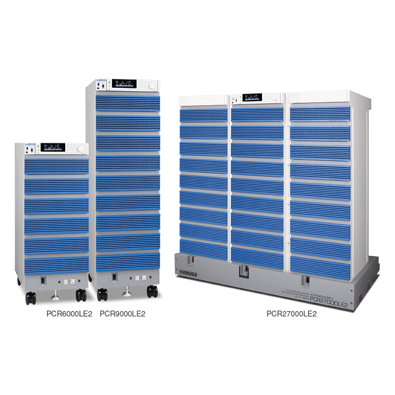 High performance multifunctional AC power supply capable of single-phase, single-phase 3-wire, and 3-phase output in a single unit.