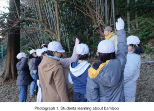 Photograph 1. Students learning about bamboo