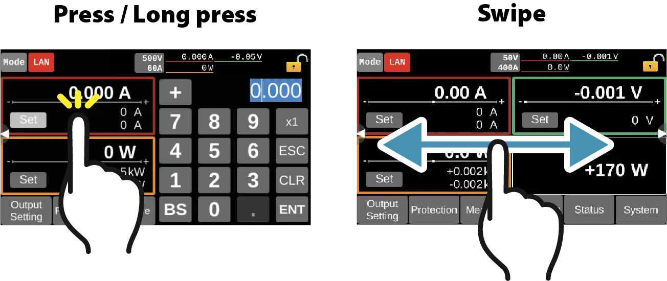Equipped with a touch panel display