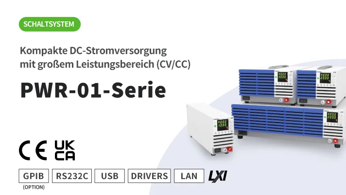 Kompakte DC-Stromversorgung mit großem Leistungsbereich (CV/CC)