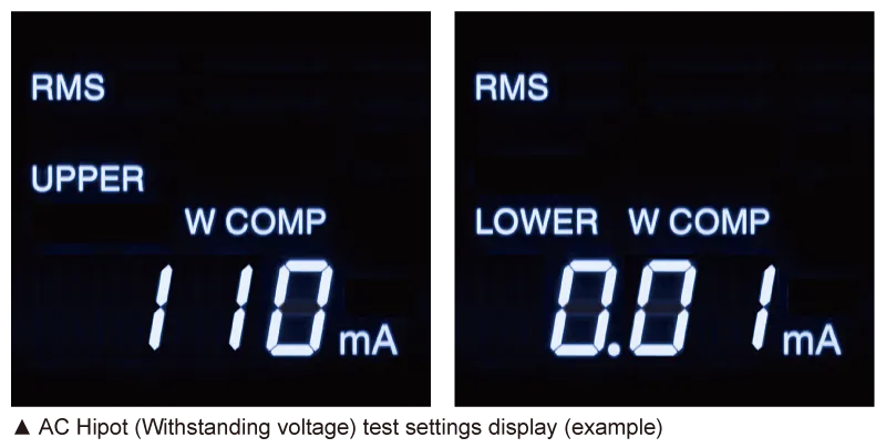 Improved the setting resolution of the leak current by 0.01 mA !