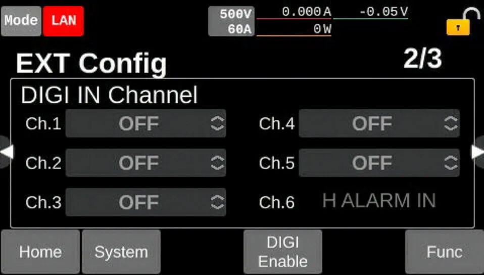 デジタル入力 機能設定
